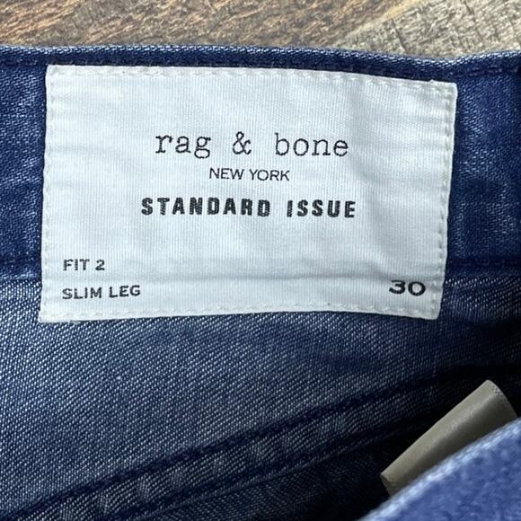 Rag & Bone Fit 2 Slim Jeans Standard Issue Blue Rochester Size 30 x 33 - Picture 7 of 10